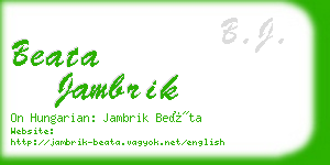 beata jambrik business card